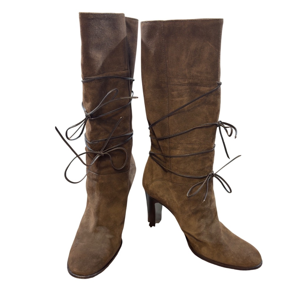 633 | Vintage Philosophy di Alberta Ferretti Suede Wrap Boots Italy EU 36